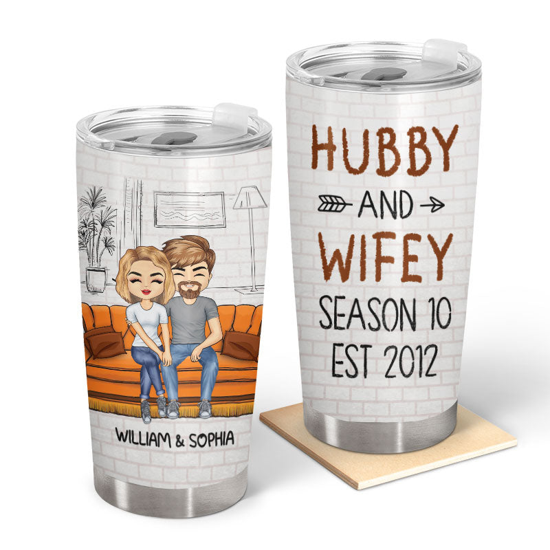 Hubby And Wifey Season Married Couples - Anniversary Gift - Personalized Custom Tumbler