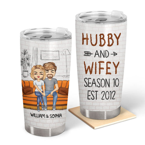 Hubby And Wifey Season Married Couples - Anniversary Gift - Personalized Custom Tumbler