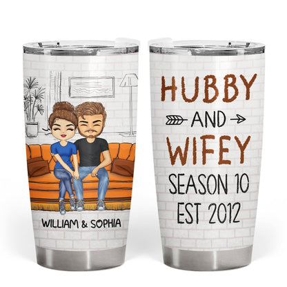 Hubby And Wifey Season Married Couples - Anniversary Gift - Personalized Custom Tumbler