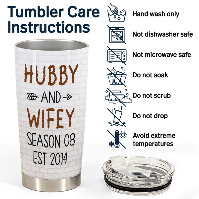 Hubby And Wifey Season Married Couples - Anniversary Gift - Personalized Custom Tumbler