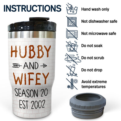 Hubby And Wifey Season Married Couple - Anniversary Gift - Personalized Custom Triple 3 In 1 Can Cooler