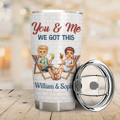 Husband & Wife Drinking Buddies For Life - Couple Gift - Personalized Custom Tumbler