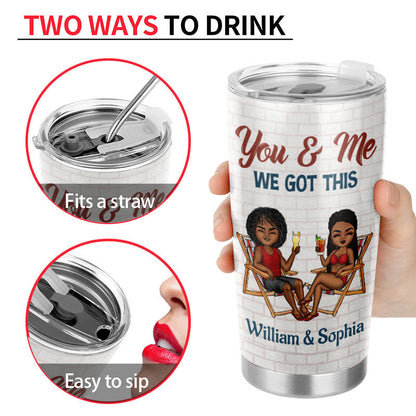 Husband & Wife Drinking Buddies For Life - Couple Gift - Personalized Custom Tumbler