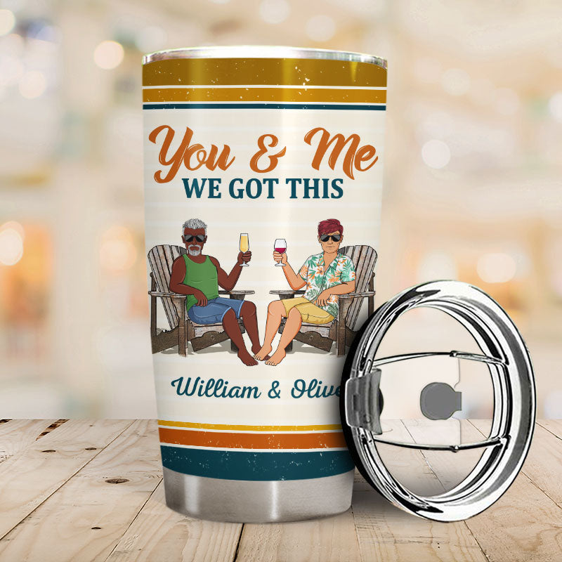 The Day I Met You I Found My Missing Piece Family Retro - Gift For Couples - Personalized Custom Tumbler