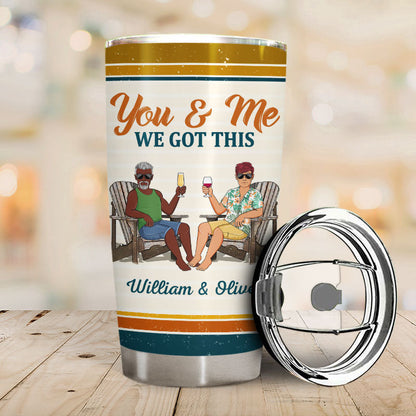 The Day I Met You I Found My Missing Piece Family Retro - Gift For Couples - Personalized Custom Tumbler