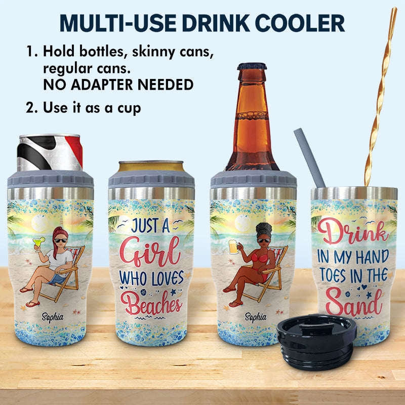 Sassy Since Birth Salty By Choice - Gift For Beach Lovers - Personalized Custom Triple 3 In 1 Can Cooler