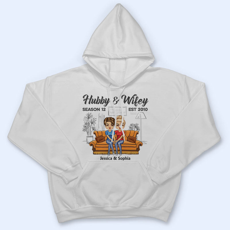 Hubby And Wifey Season Married Pride Couple - Anniversary Gift - Personalized Custom T Shirt