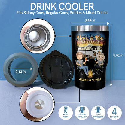 You & Me We Got This Husband And Wife Camping Partners For Life - Gift For Couples - Personalized Custom Triple 3 In 1 Can Cooler