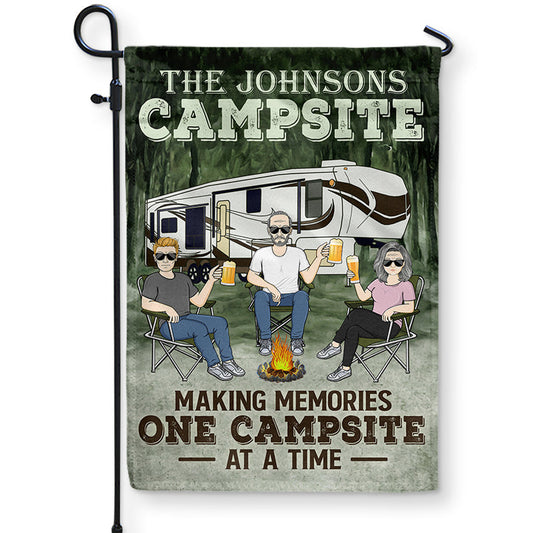 Making Memories One Campsite At A Time Family - Gift For Camping Lovers - Personalized Custom Flag