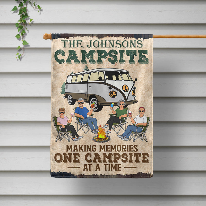 Making Memories One Campsite At A Time Family - Gift For Camping Lovers - Personalized Custom Flag