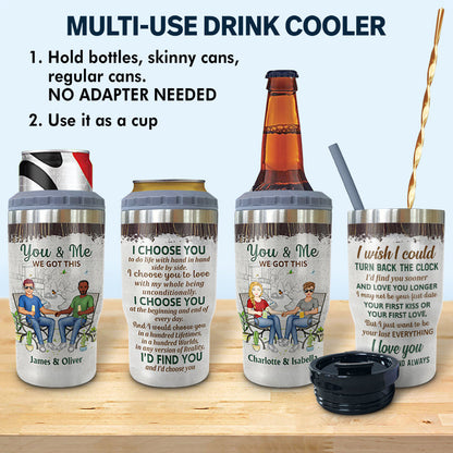 Gardening Couple Husband & Wife Drinking Buddies For Life - Gift For Garden Lovers - Personalized Custom Triple 3 In 1 Can Cooler