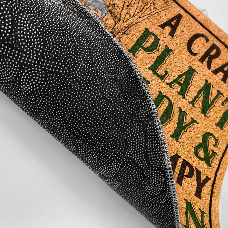 Family Couple A Crazy Plant Lady And Grumpy Old Man Live Here - Gift For Garden Lovers - Personalized Custom Doormat