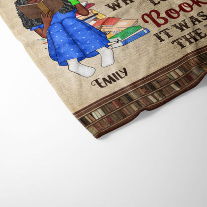 Just A Girl Who Loves Books Reading Vintage - Gift For Book Lovers - Personalized Custom Fleece Blanket