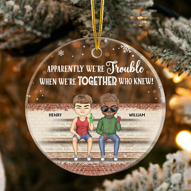 We're Not Sugar And Spice And Everything Nice We're Sage And Hood Christmas Best Friends - Bestie BFF Gift - Personalized Custom Circle Acrylic Ornament
