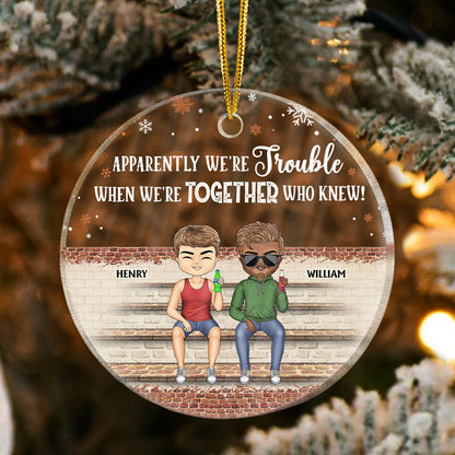 We're Not Sugar And Spice And Everything Nice We're Sage And Hood Christmas Best Friends - Bestie BFF Gift - Personalized Custom Circle Acrylic Ornament