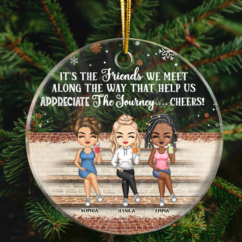 We're Not Sugar And Spice And Everything Nice We're Sage And Hood Christmas Best Friends - Bestie BFF Gift - Personalized Custom Circle Acrylic Ornament
