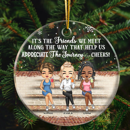 We're Not Sugar And Spice And Everything Nice We're Sage And Hood Christmas Best Friends - Bestie BFF Gift - Personalized Custom Circle Acrylic Ornament