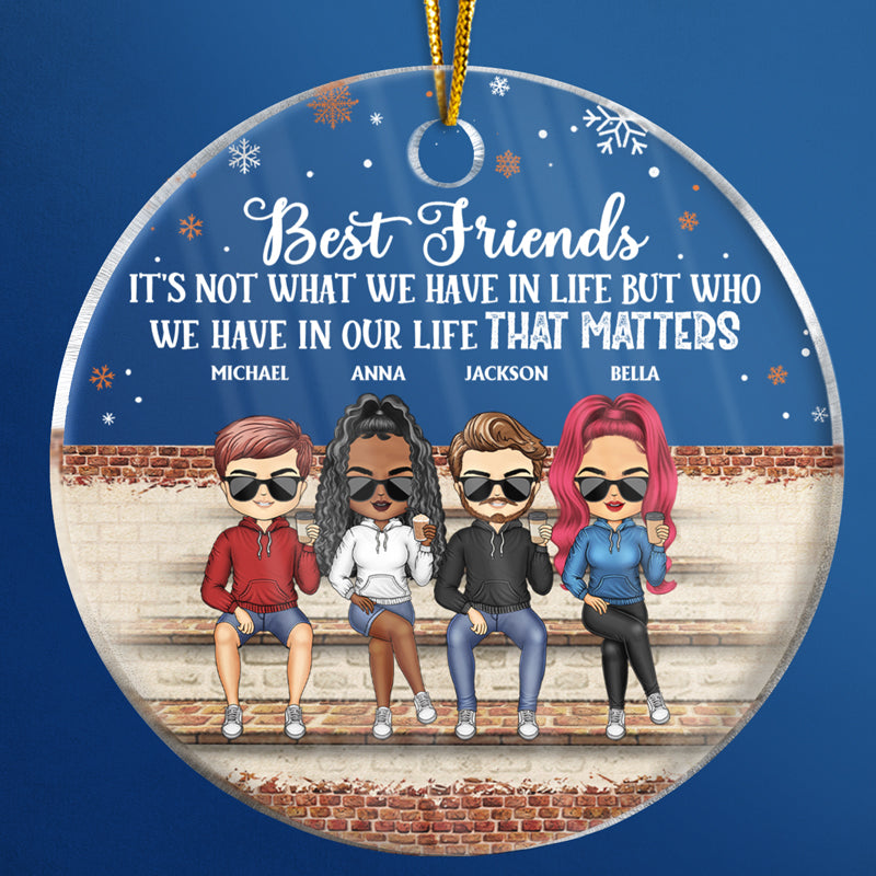 We're Not Sugar And Spice And Everything Nice We're Sage And Hood Christmas Best Friends - Bestie BFF Gift - Personalized Custom Circle Acrylic Ornament