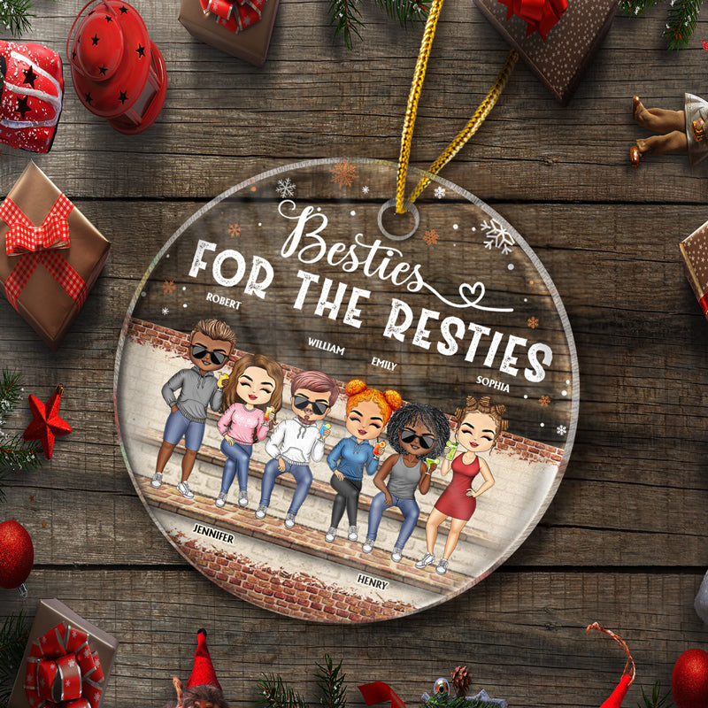 We're Not Sugar And Spice And Everything Nice We're Sage And Hood Christmas Best Friends - Bestie BFF Gift - Personalized Custom Circle Acrylic Ornament