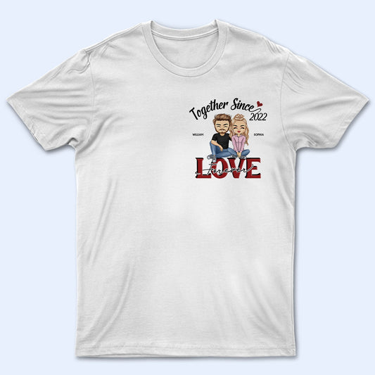Together Since Heart Husband Wife - Couple Gift - Personalized Custom T Shirt