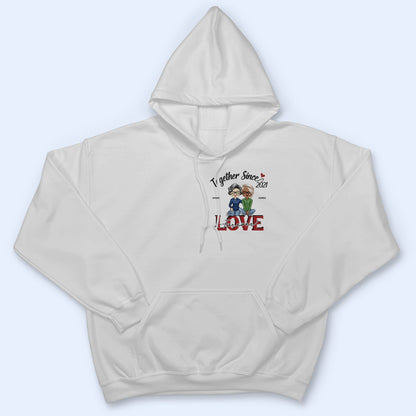 Together Since Heart Husband Wife - Couple Gift - Personalized Custom T Shirt