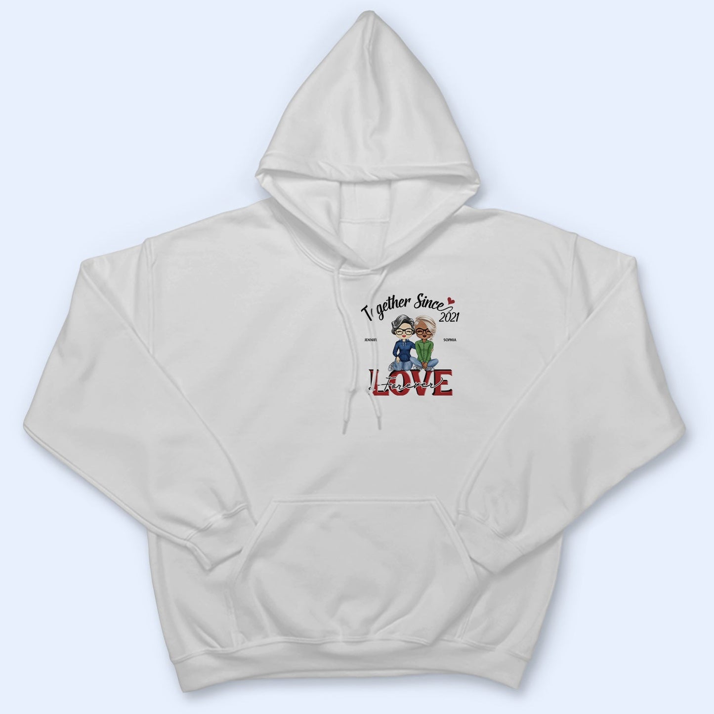 Together Since Heart Husband Wife - Couple Gift - Personalized Custom T Shirt