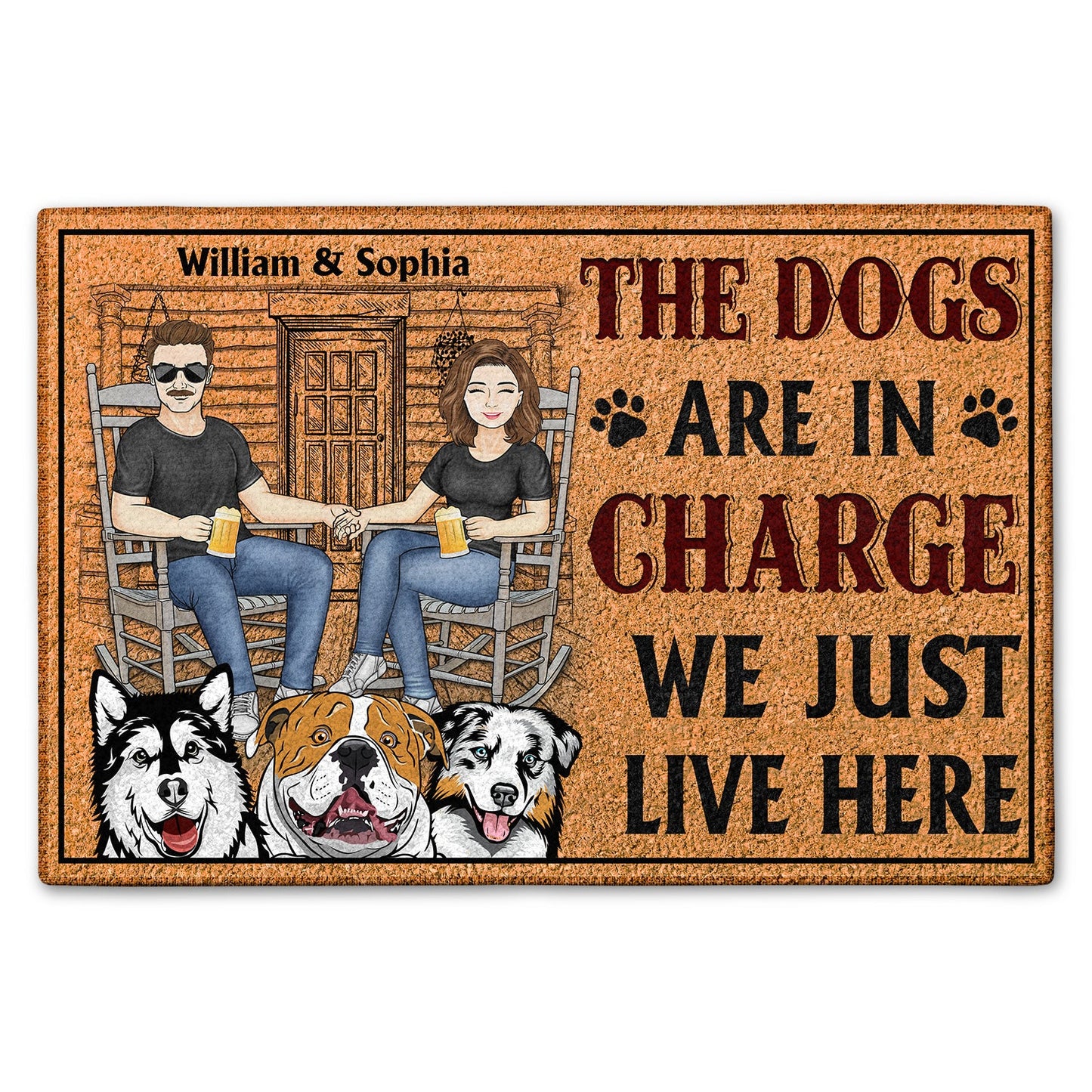 The Dogs Are In Charge - Outdoor, Home Decor Gift For Family, Couple, Pet Lovers - Personalized Custom Doormat