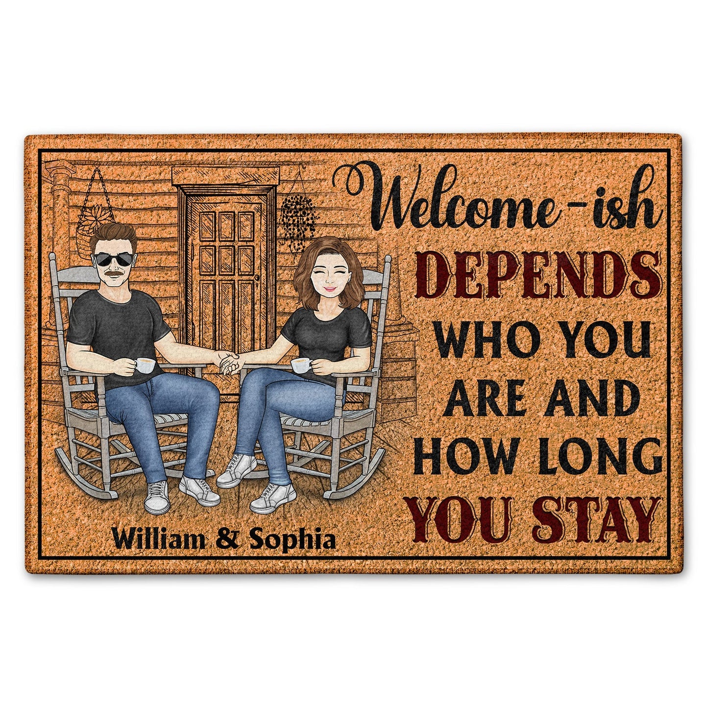Welcome-ish Depends On Who You Are - Outdoor, Home Decor Gift For Family, Couple, Husband, Wife - Personalized Custom Doormat