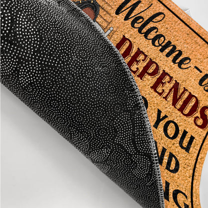 Welcome-ish Depends On Who You Are - Outdoor, Home Decor Gift For Family, Couple, Husband, Wife - Personalized Custom Doormat