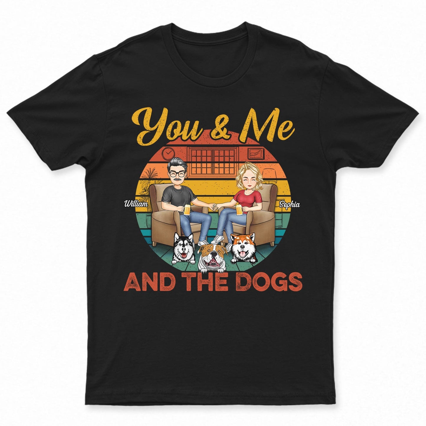 You & Me And The Dogs Cats Fur Babies - Gift For Family, Couple, Pet Lovers - Personalized Custom T Shirt