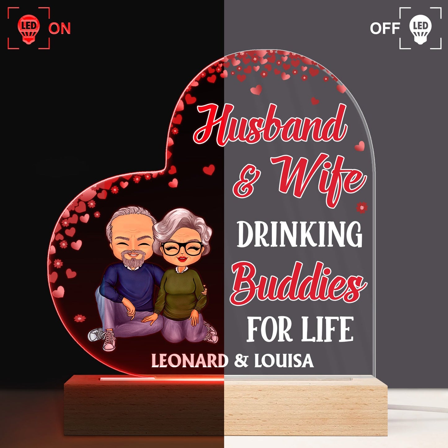 I Can't Say I Love You Enough So This Is Your Reminder Couple - Anniversary, Birthday, Housewarming Gift For Spouse, Husband, Wife, Family - Personalized Custom 3D Led Light Wooden Base