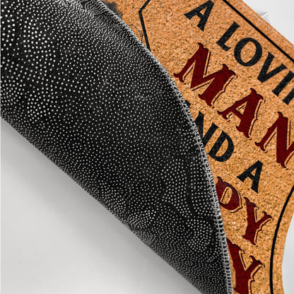 Family A Lovely Lady And A Grumpy Old Man Live Here - Gift For Couples - Personalized Custom Doormat