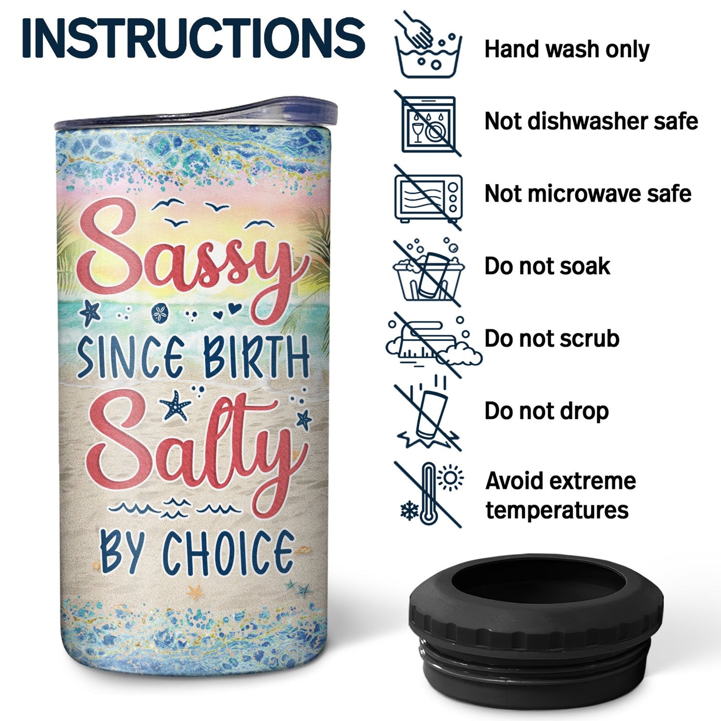 Just A Girl Who Loves Beaches Traveling - Vacation, Birthday Gift For Her, Beach Lovers - Personalized Custom 4 In 1 Can Cooler Tumbler