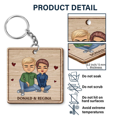 Together Since - Anniversary, Birthday Gifts For Couples, Husband, Wife, Lover - Personalized Custom Wooden Keychain