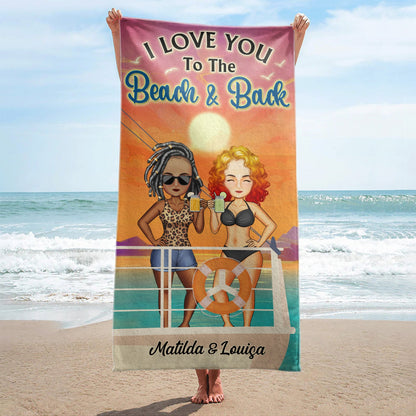 Husband And Wife Cruising Partners For Life Beach Traveling - Anniversary, Birthday Gift For Couples, Boyfriend, Girlfriend - Personalized Beach Towel