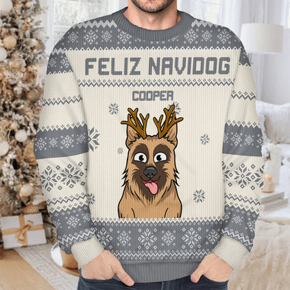 Happy Pawsliday - Funny, Christmas Gift For Dog Lovers, Cat Lovers - Personalized Unisex Ugly Sweater