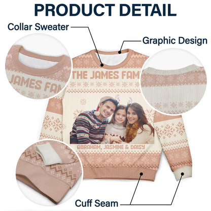 Custom Photo - Christmas, Funny Gift For Family, Couple, Dad, Mom, Grandpa, Grandma - Personalized Unisex Ugly Sweater