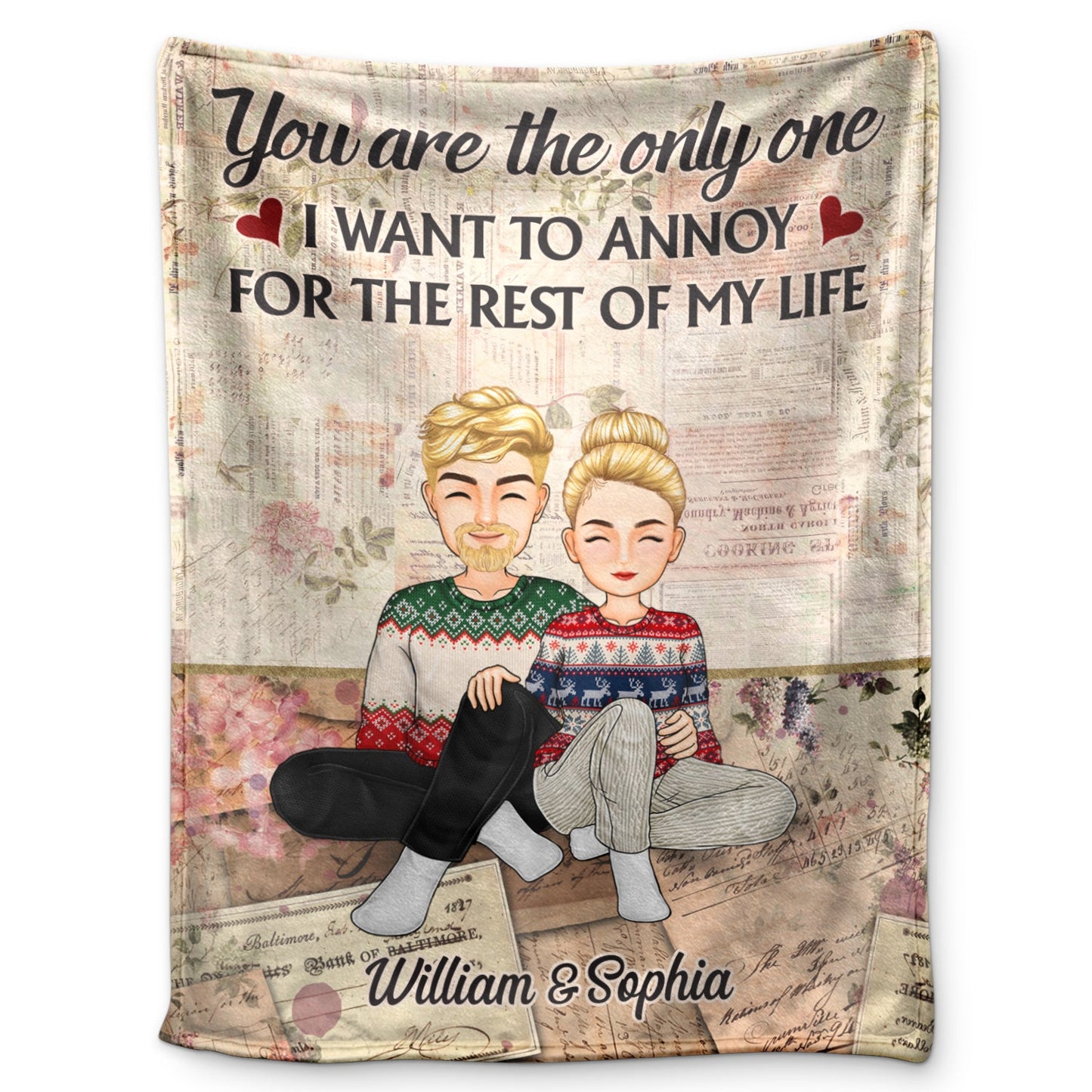 The Only One I Want To Annoy - Anniversary, Loving Gift For Couples, Husband, Wife - Personalized Fleece Blanket