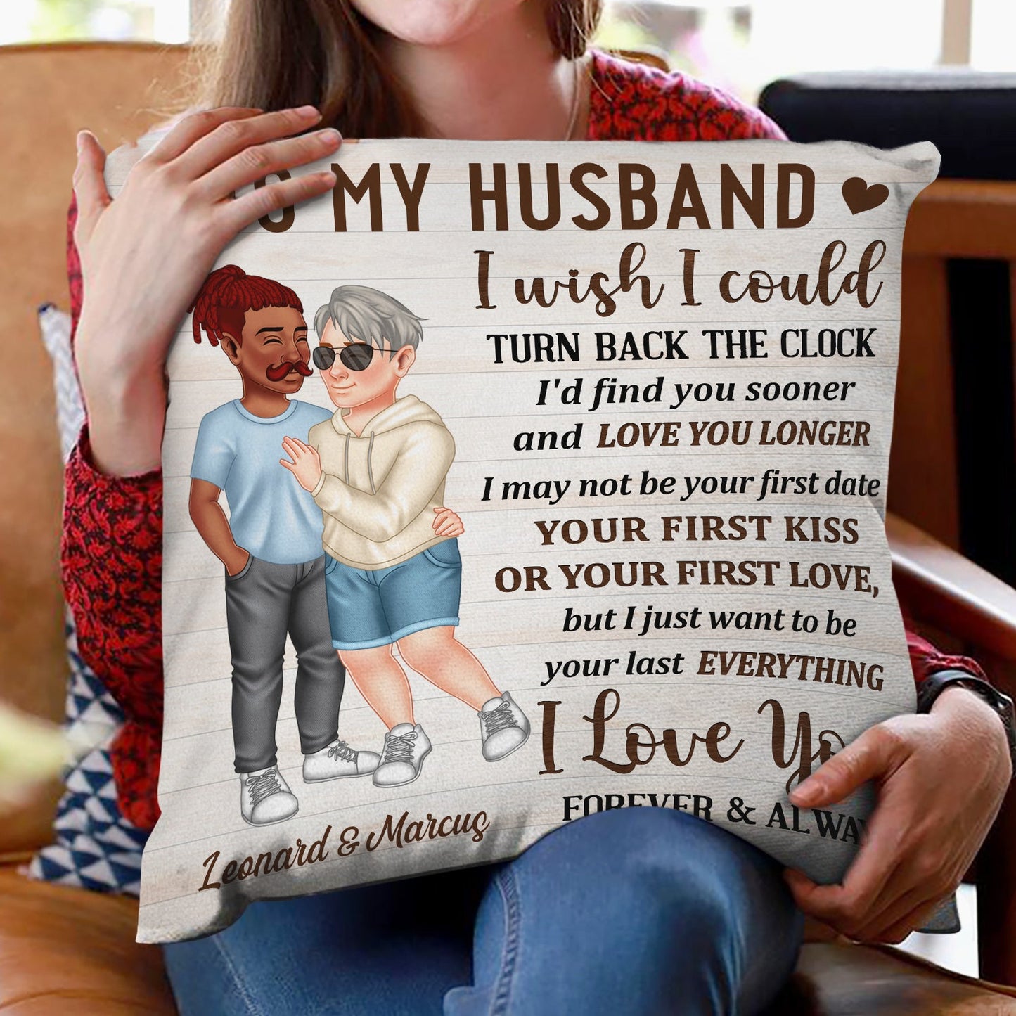 I Wish I Could Turn Back The Clock Arm In Arm - Loving, Anniversary Gift For Couples, Husband, Wife - Personalized Pillow