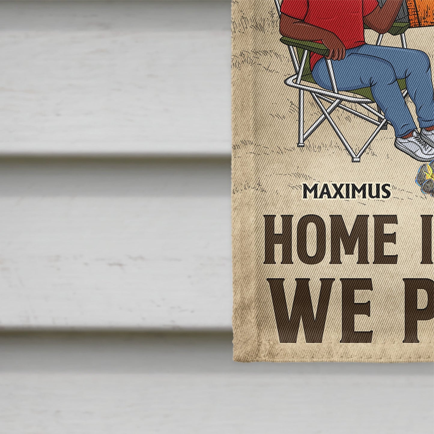 Home Is Where We Park It - Family Gifts For Couples, Husband, Wife, Camping Lovers - Personalized Flag