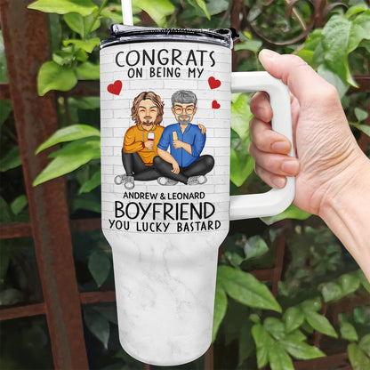 Congrats On Being My Husband And Wife - Gift For Couples - Personalized 40oz Tumbler With Straw