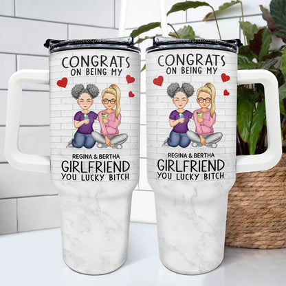 Congrats On Being My Husband And Wife - Gift For Couples - Personalized 40oz Tumbler With Straw