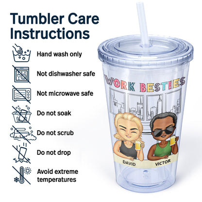 You Are The Reason I Don't Punch People At Work Colorful - Funny, Anniversary, Birthday Gifts For Colleagues, Coworker, Besties - Personalized Acrylic Insulated Tumbler With Straw