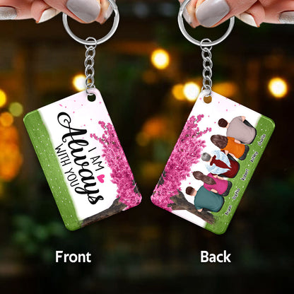 Family Memorial Under Pink Tree Remembrance Gift Personalized Acrylic Keychain