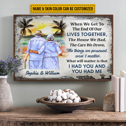 Beach Old Couple Husband Wife When We Get Skin Custom Poster, Anniversary Gift, Memorial Gift, Sympathy, Wall Pictures, Wall Art, Wall Decor, Grandparents Day Gifts