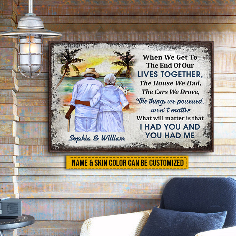 Beach Old Couple Husband Wife When We Get Skin Custom Poster, Anniversary Gift, Memorial Gift, Sympathy, Wall Pictures, Wall Art, Wall Decor, Grandparents Day Gifts