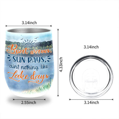 Bff Tumbler, Tumbler For Friends, Gift for Friends, Lake Besties Boat Waves Custom Wine Tumbler