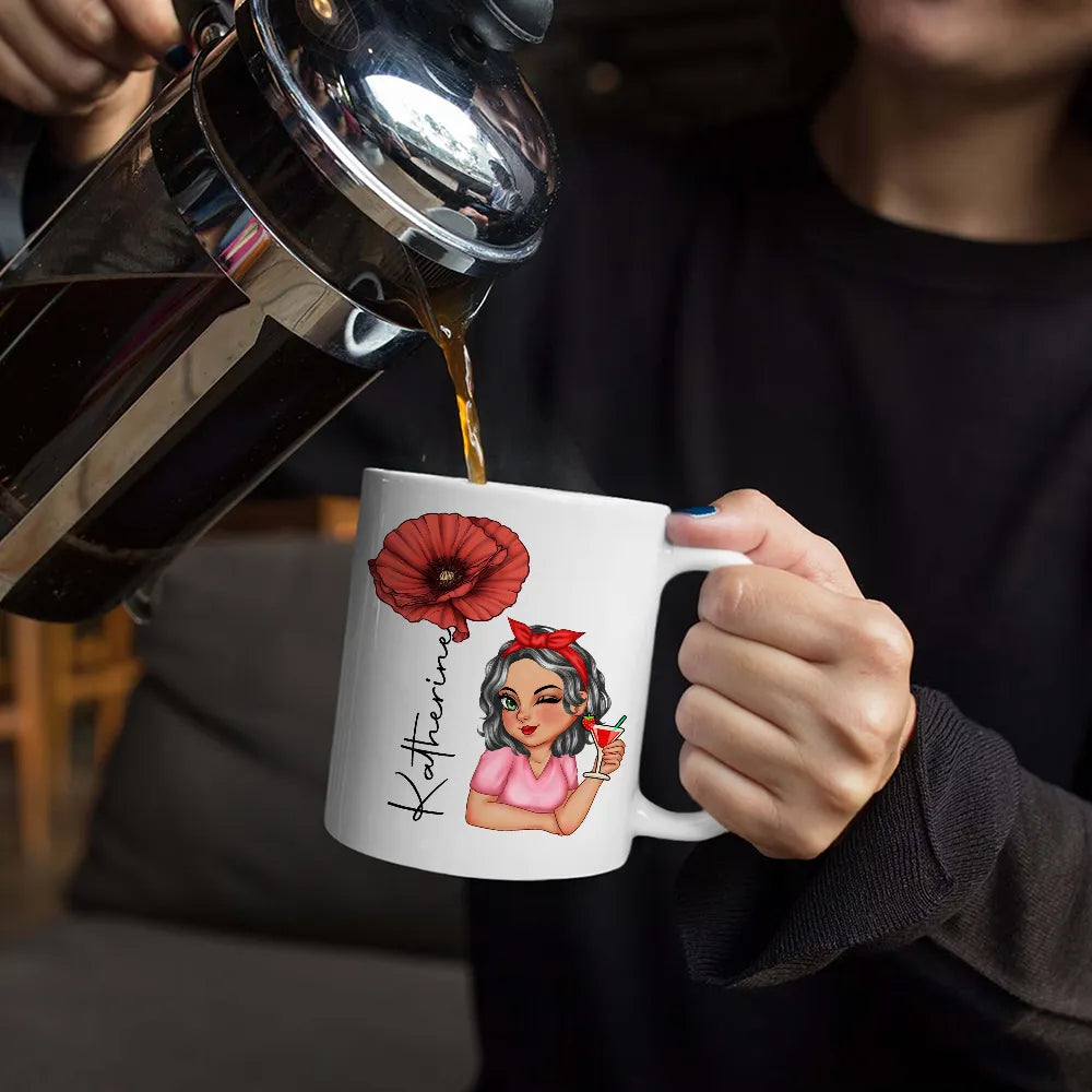 Birth Month Flowers Woman Bloom Where You're Planted - Personalized Mug