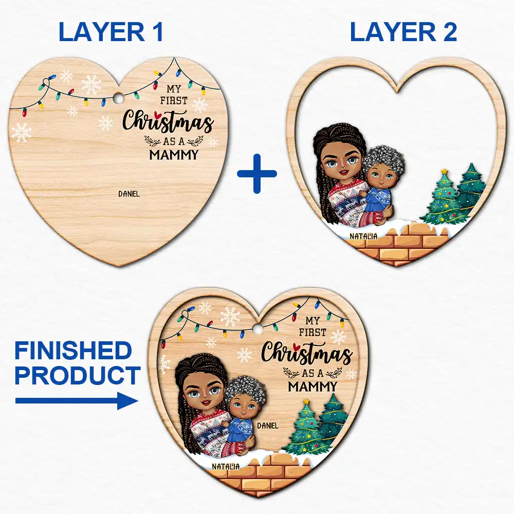 My First Christmas As A Grandma - Personalized  Wooden Ornament