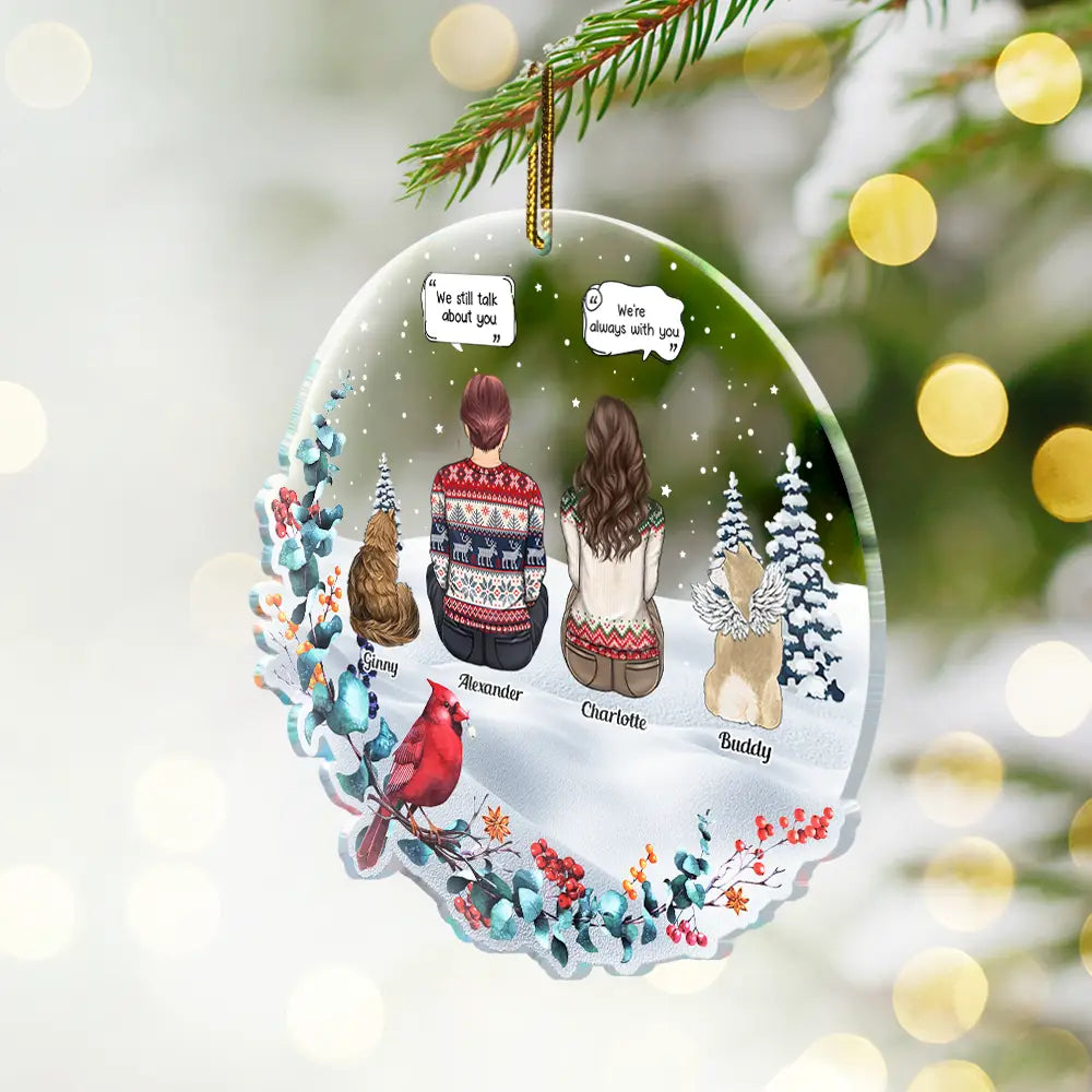 Pet Loss I Miss You Dog Memorial - Personalized Custom Shaped Acrylic Ornament